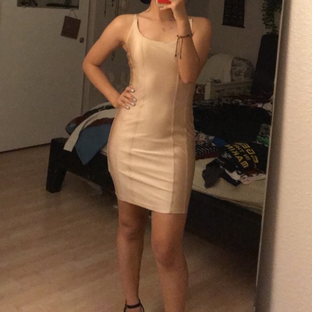 Nude bodycon dress